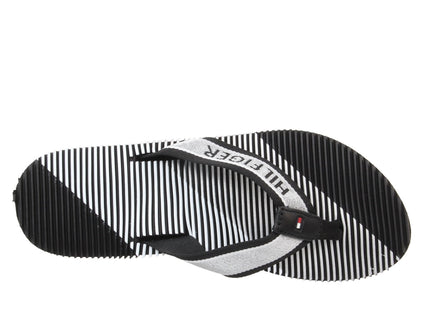 BOLD STRIPE BEACH SANDAL - BLACK
