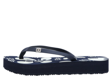 FLORAL ELEVATED BEACH SANDAL - SPACEBLU