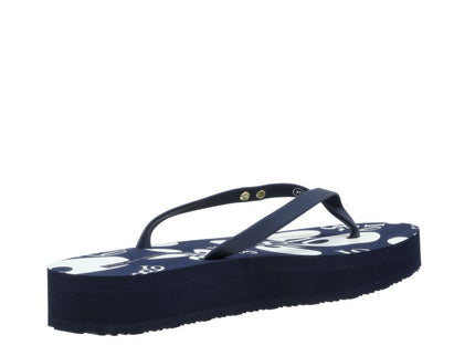 FLORAL ELEVATED BEACH SANDAL - SPACEBLU