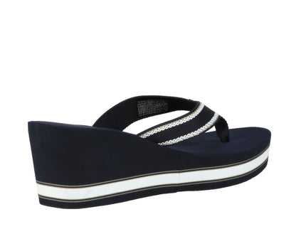 HILFIGER WEDGE BEACH SANDAL - SPACEBLU