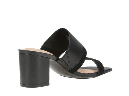 Leather & Suede Block Heel Mul