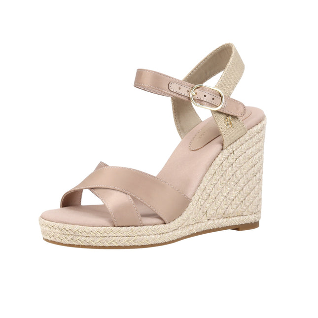 Satin High Wedge Espadrille