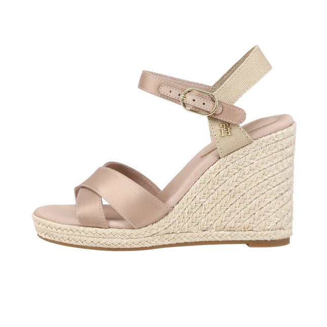 Satin High Wedge Espadrille
