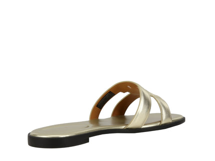 Th Logo Strap Mule Gold
