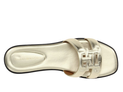 Th Logo Strap Mule Gold