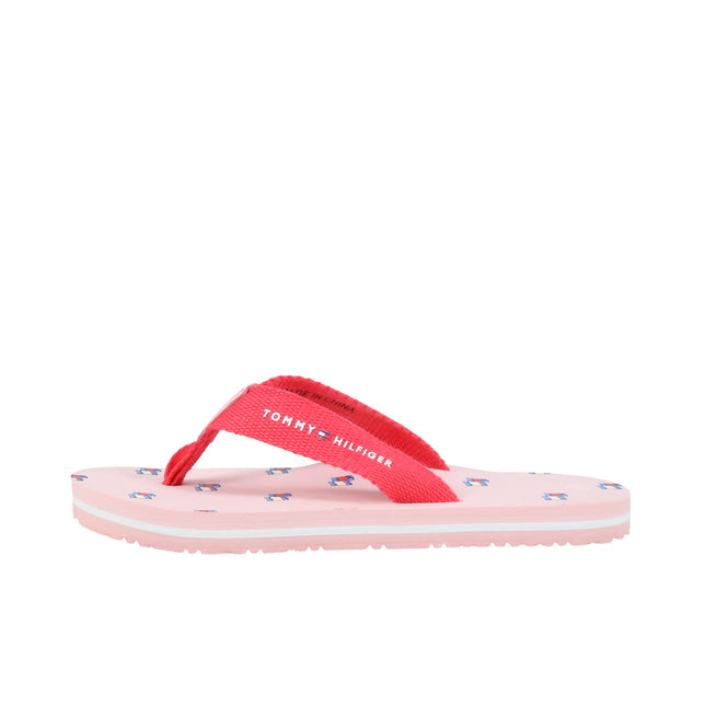 Flag Print Flip Flop Pink Fuch