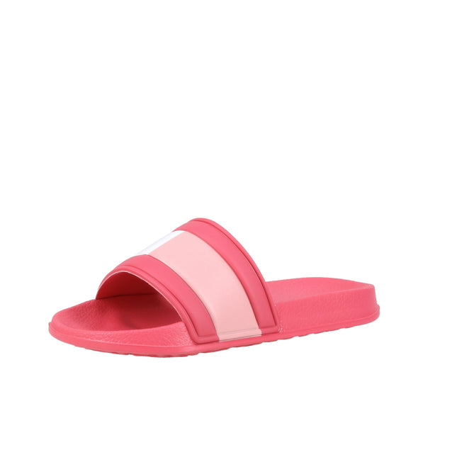 Flag Print Pool Slide Fuchsia