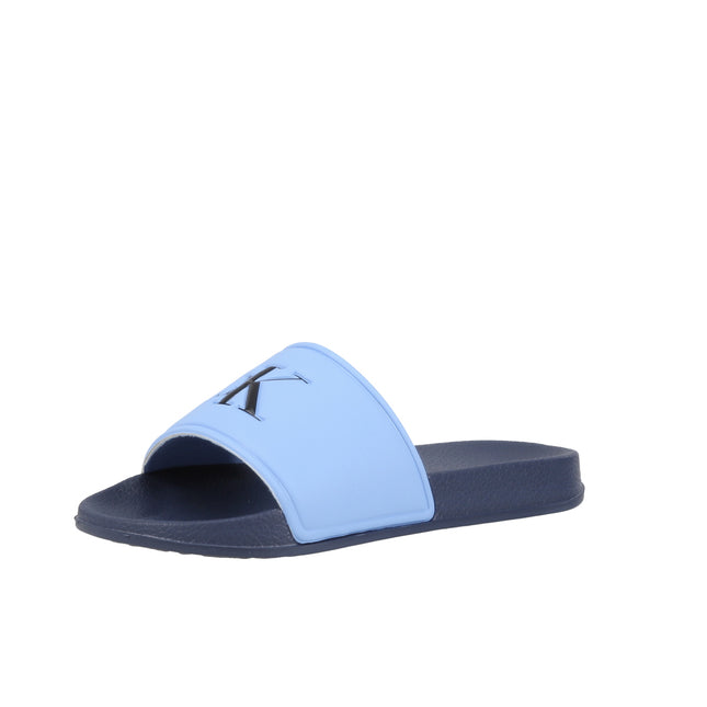 Logo Print Pool Slide Blue Sky