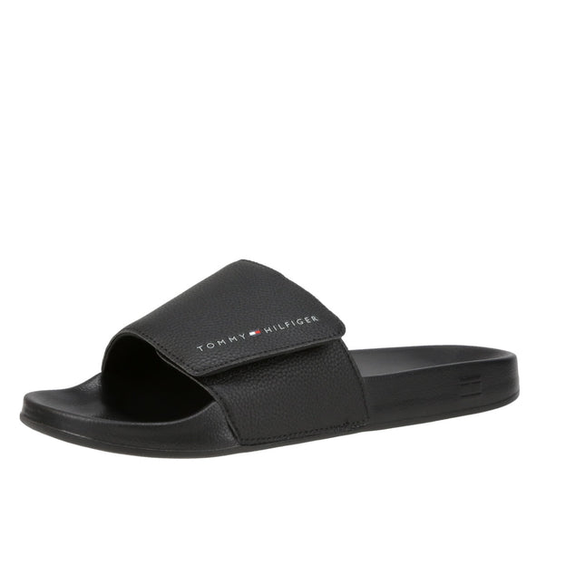 STRAPPY HILFIGER POOL SLIDE - BLACK