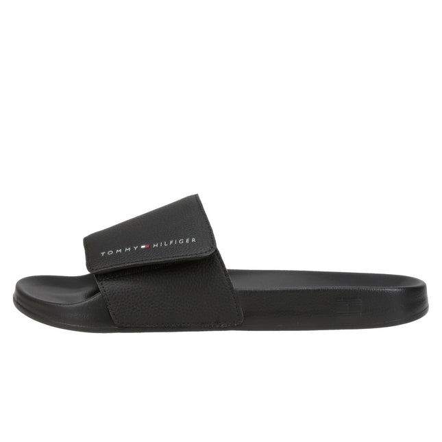 STRAPPY HILFIGER POOL SLIDE - BLACK