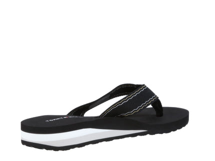 STRIPE INSERT BEACH SANDAL - BLACK
