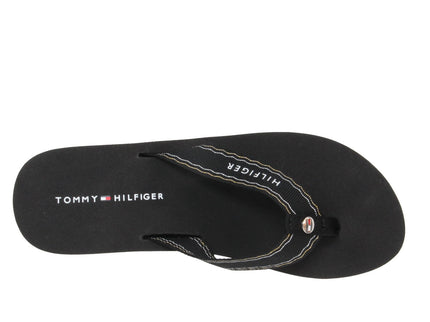STRIPE INSERT BEACH SANDAL - BLACK