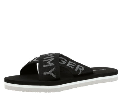 TH CROSS STRAP BEACH SANDAL - BLK