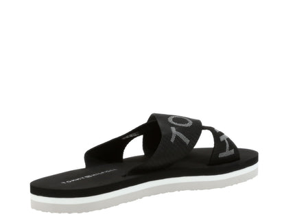 TH CROSS STRAP BEACH SANDAL - BLK