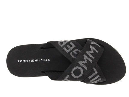 TH CROSS STRAP BEACH SANDAL - BLK