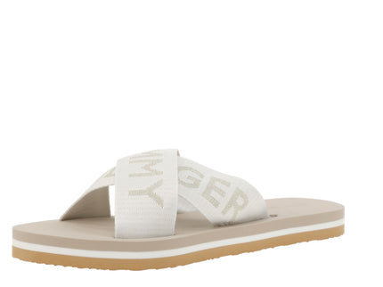TH CROSS STRAP BEACH SANDAL - ECRU