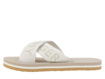 TH CROSS STRAP BEACH SANDAL - ECRU