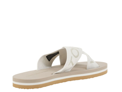 TH CROSS STRAP BEACH SANDAL - ECRU