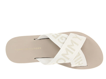 TH CROSS STRAP BEACH SANDAL - ECRU