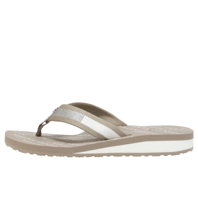 TH FLAG MID WEDGE BEACH SANDAL L - STONE