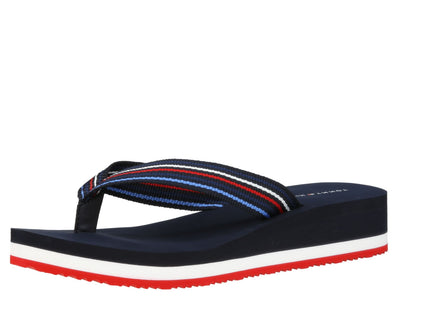 WEDGE STRIPES BEACH SANDAL - SPACEBLU