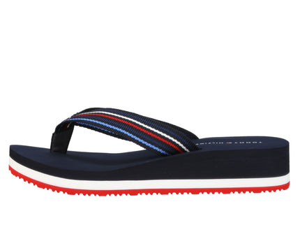 WEDGE STRIPES BEACH SANDAL - SPACEBLU