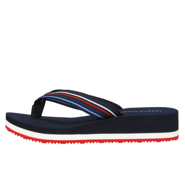 WEDGE STRIPES BEACH SANDAL - SPACEBLU