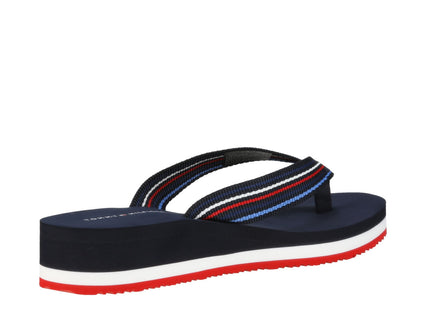WEDGE STRIPES BEACH SANDAL - SPACEBLU